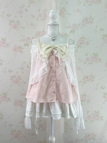 GRL Cotton Side String Skirt (White)