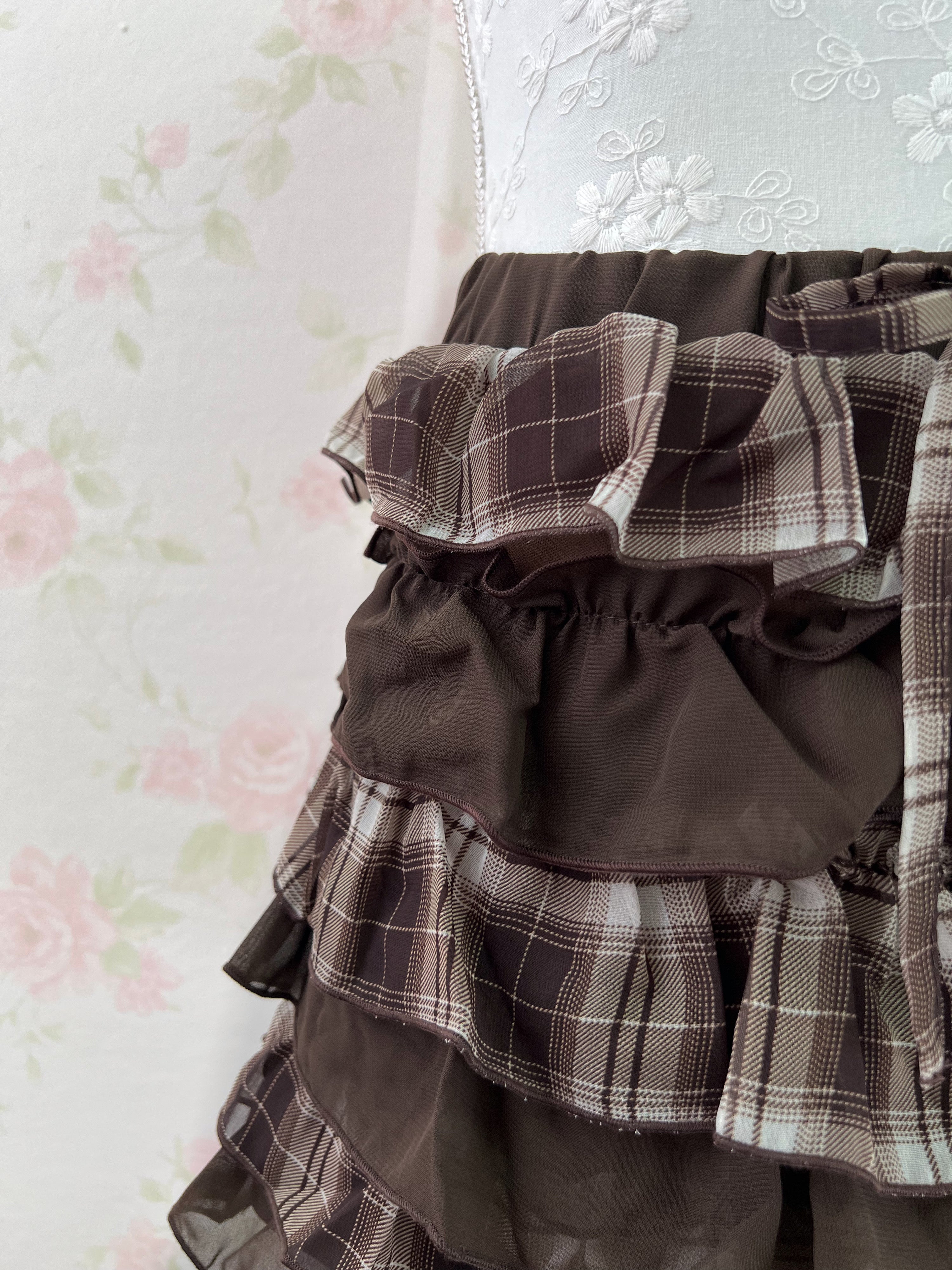 Layered Chiffon Culottes (Brown)