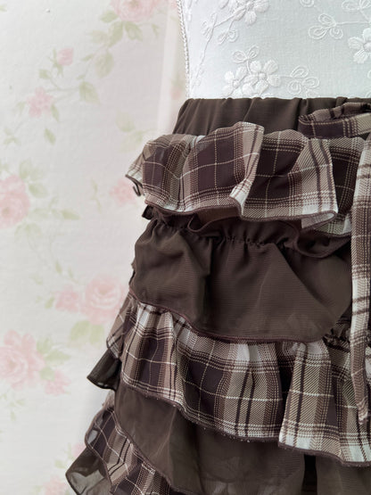 GRL Layered Chiffon Culottes (Brown)