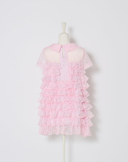 AVENCHUMU Full of frills lace tiered dress