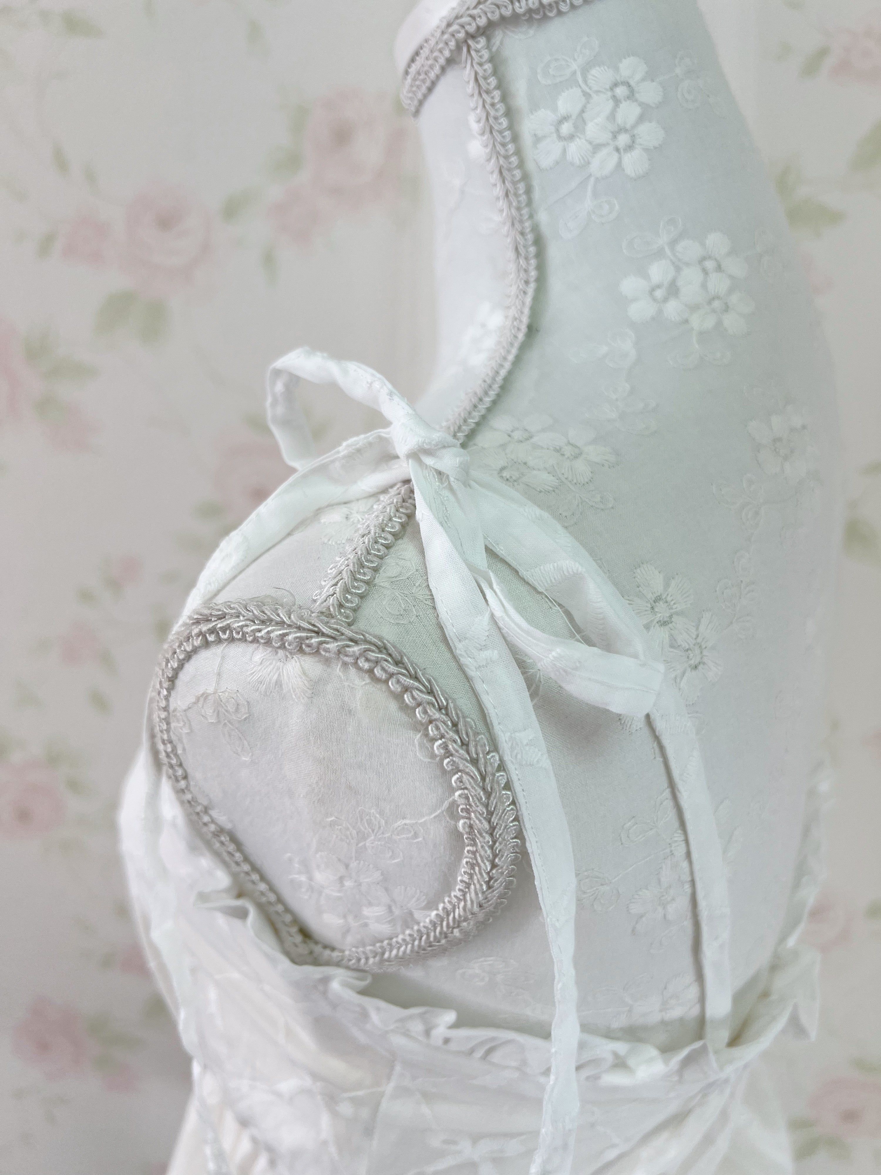 apres jour Ribbon Pattered Cotton Dress (Ivory)