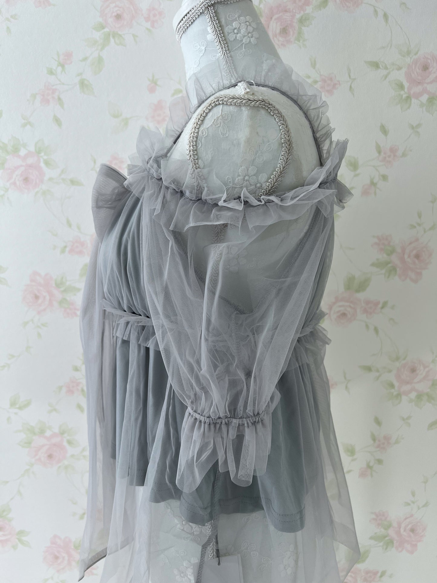 (18% OFF) GRL Chiffon Bow Tunic Top (Gray)