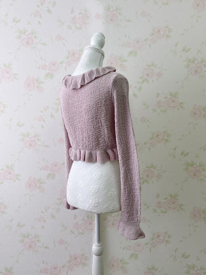 (12% OFF) GRL Shoujo Girlie Ruffled Cardigan (Pink)