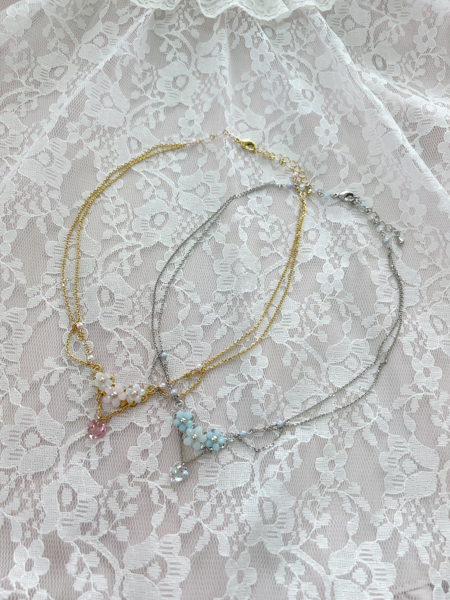 Kirallum Tokyo Kirakira Flower Prism Heart Necklace
