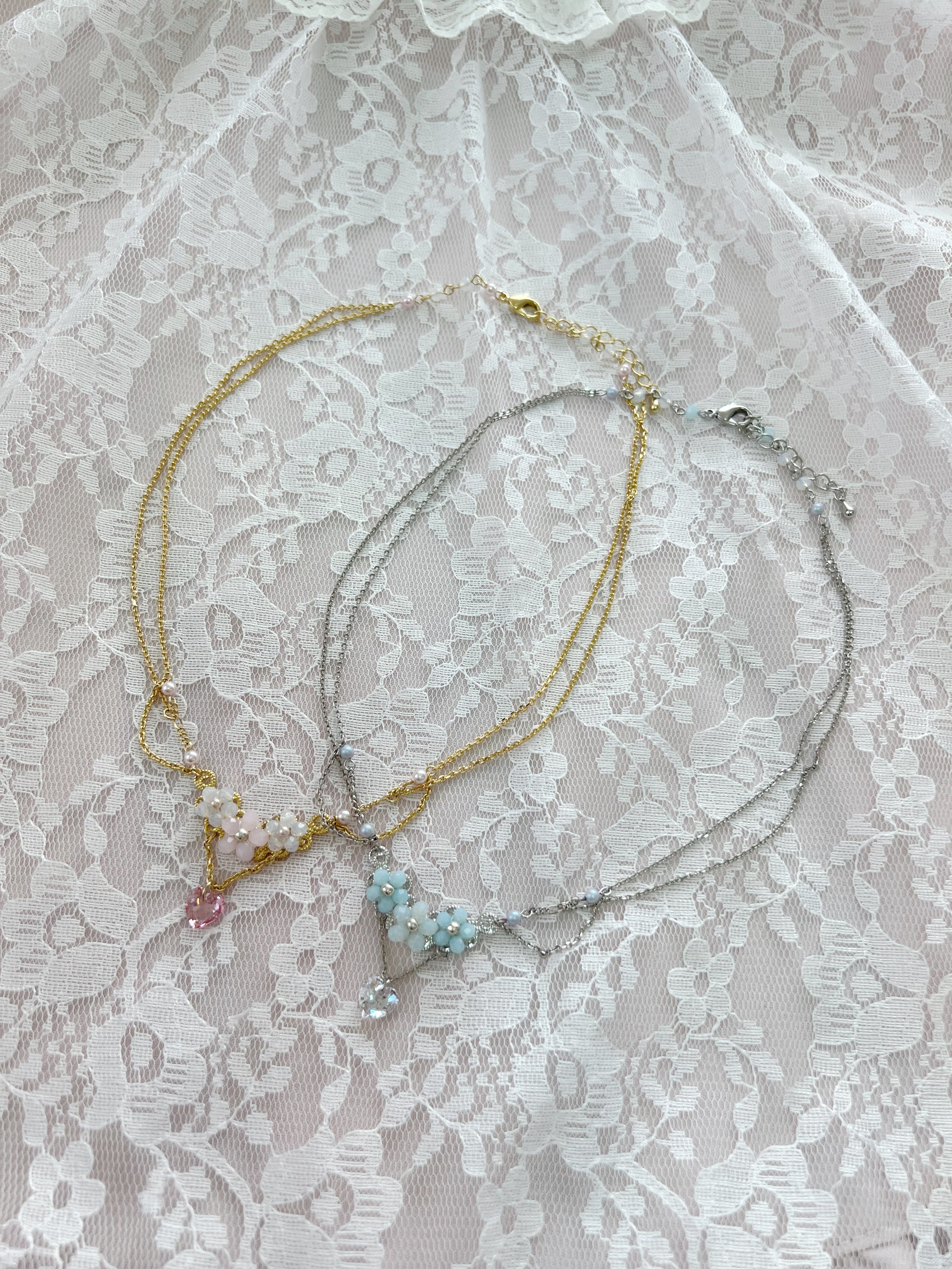 Kirallum Tokyo Kirakira Flower Prism Heart Necklace