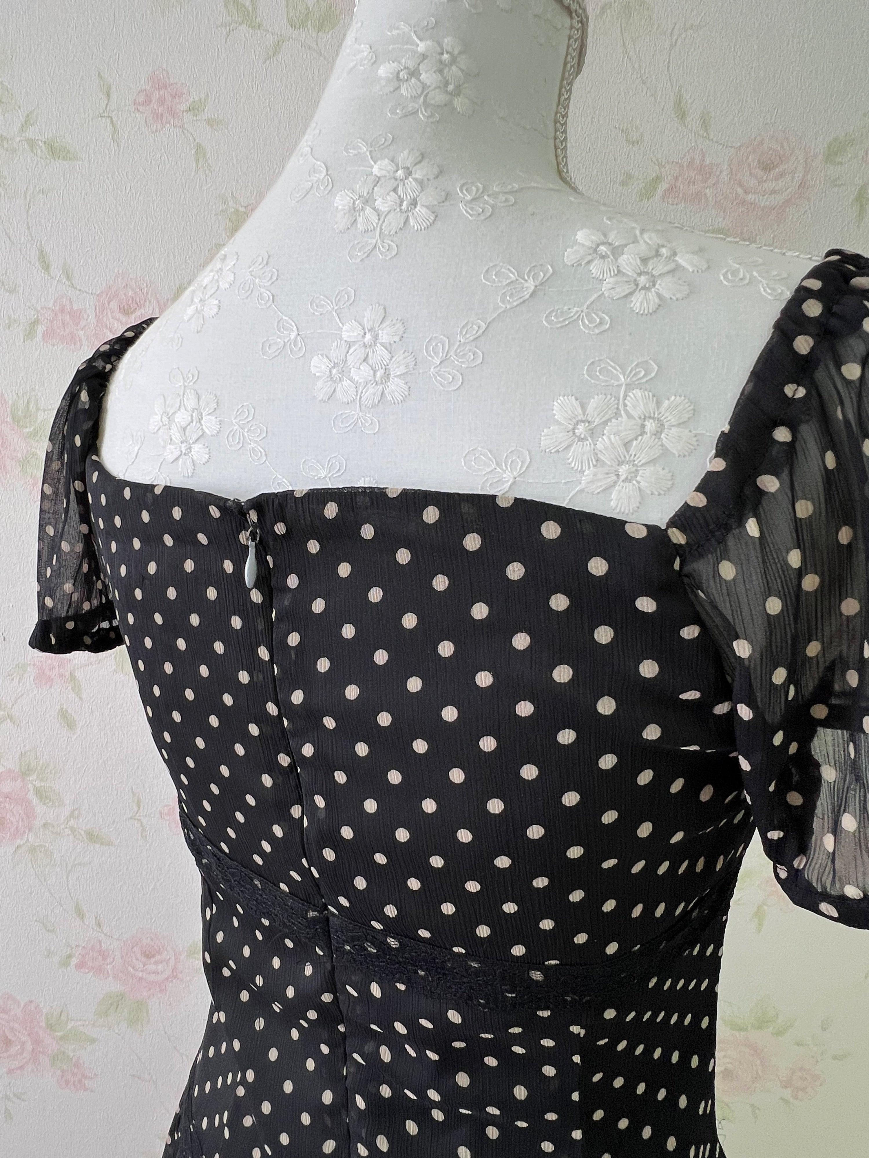 IMAGE Dot Balloon Hem Dress