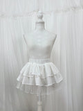 Tulle Hem Tiered Skirt (White)