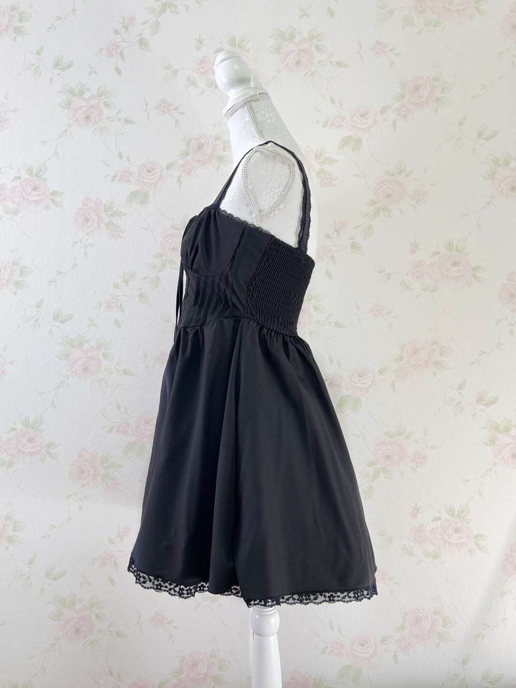 Corset Style A Line Dress (Black)