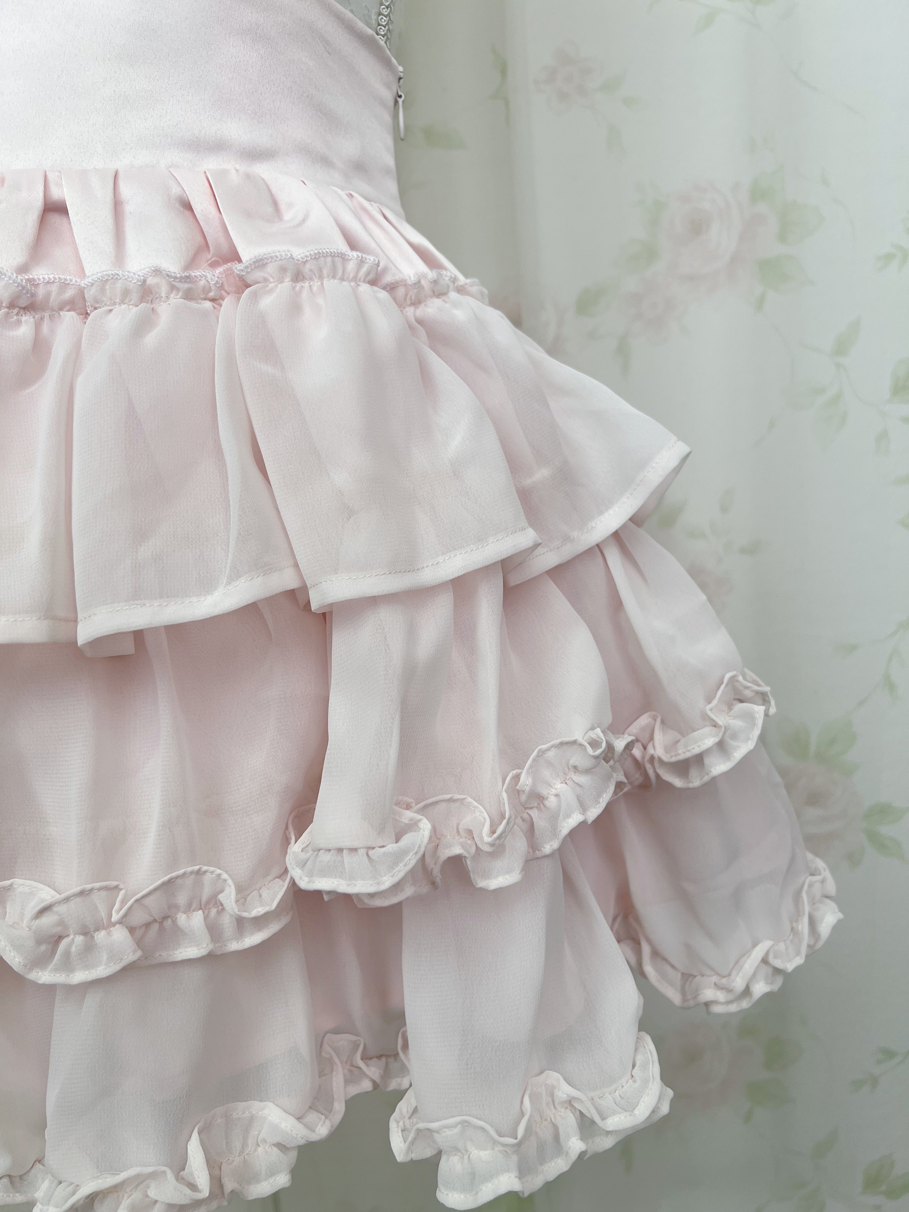 pium Layered Chiffon Skirt (Pink)