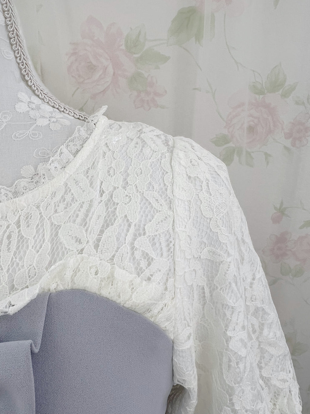 mille fille closet Lace Sleeve Dolly Dress (Blue)