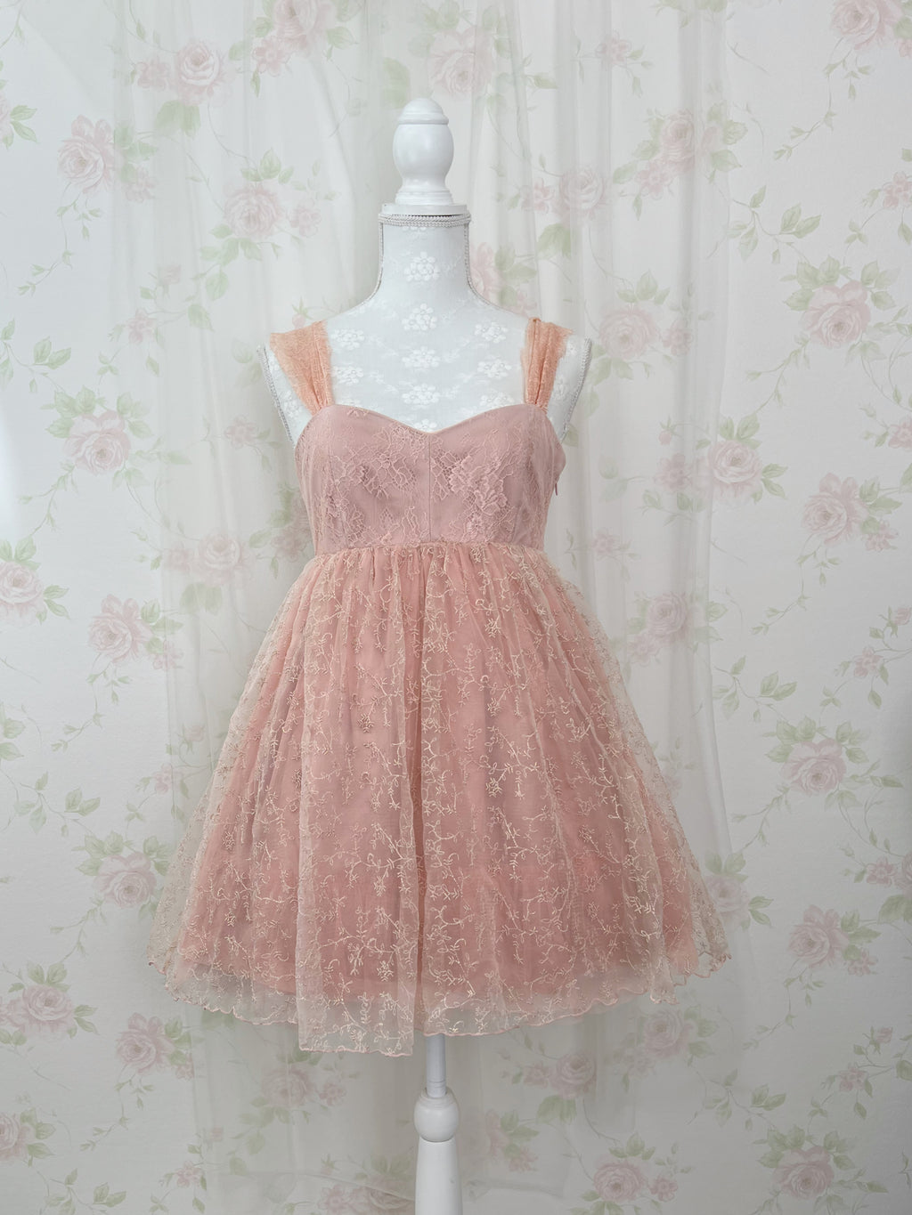 MERCURYDUO Floral Embroidery Lace Dress