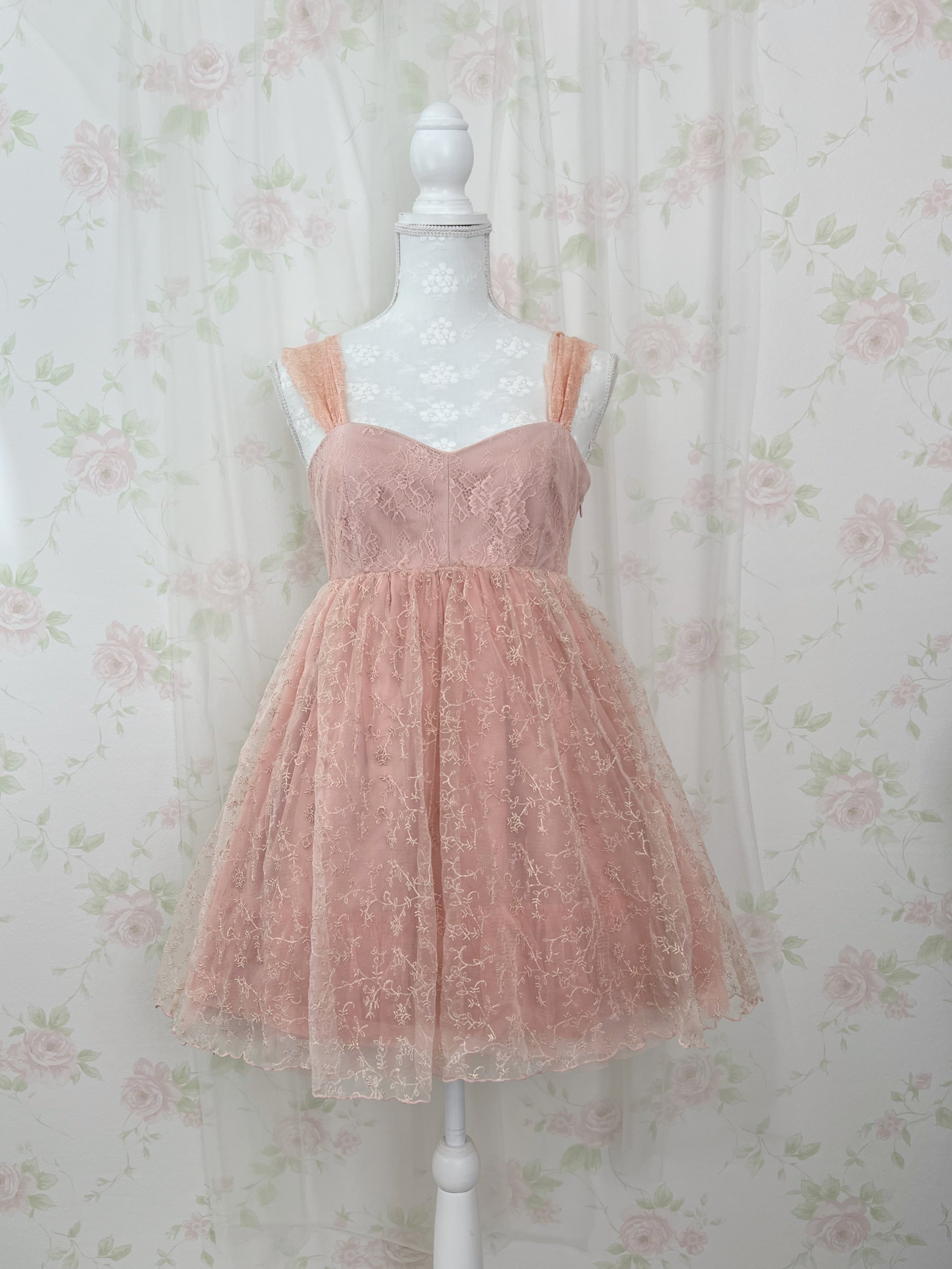 MERCURYDUO Floral Embroidery Lace Dress