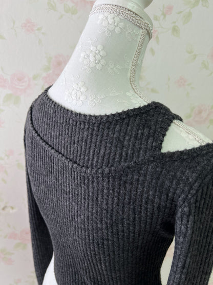 GRL Off Shoulder Strap Attached Top (Gray)