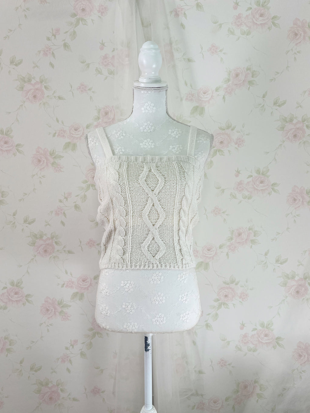 Cardigan Moe Sleeve Camisole Set (Ivory)