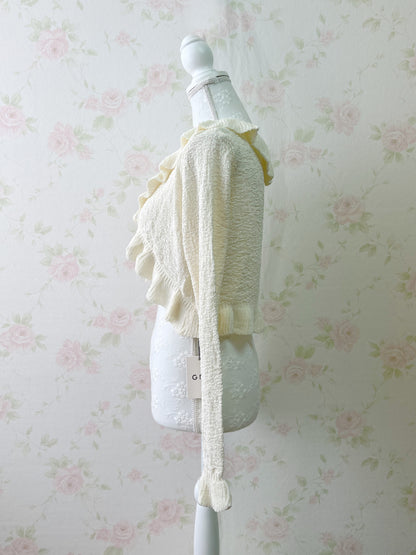 GRL Shoujo Girlie Ruffled Cardigan (Ivory)