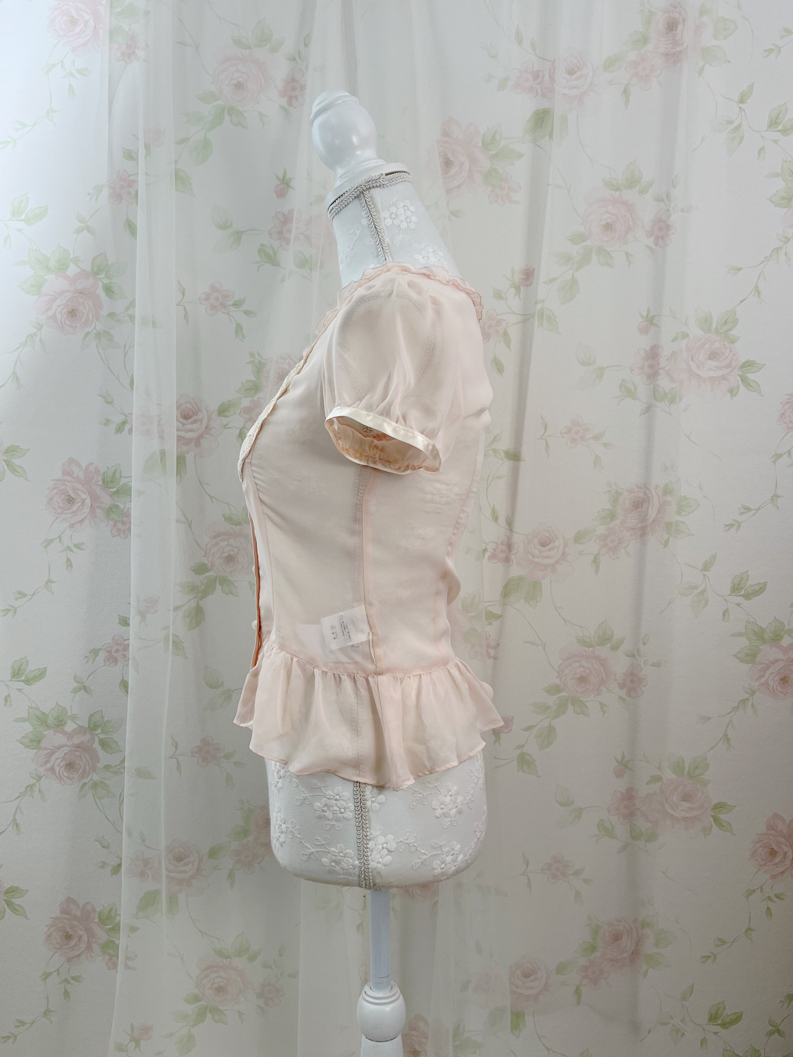 Laisse Passe Peplum Chiffon Blouse