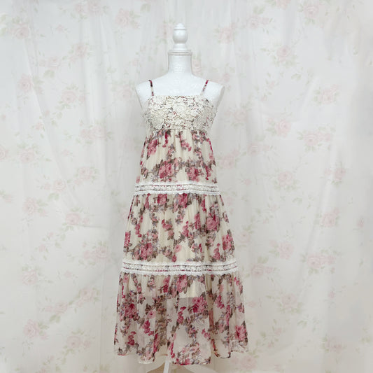 LODISPOTTO Floral Chiffon Long Camisole Dress