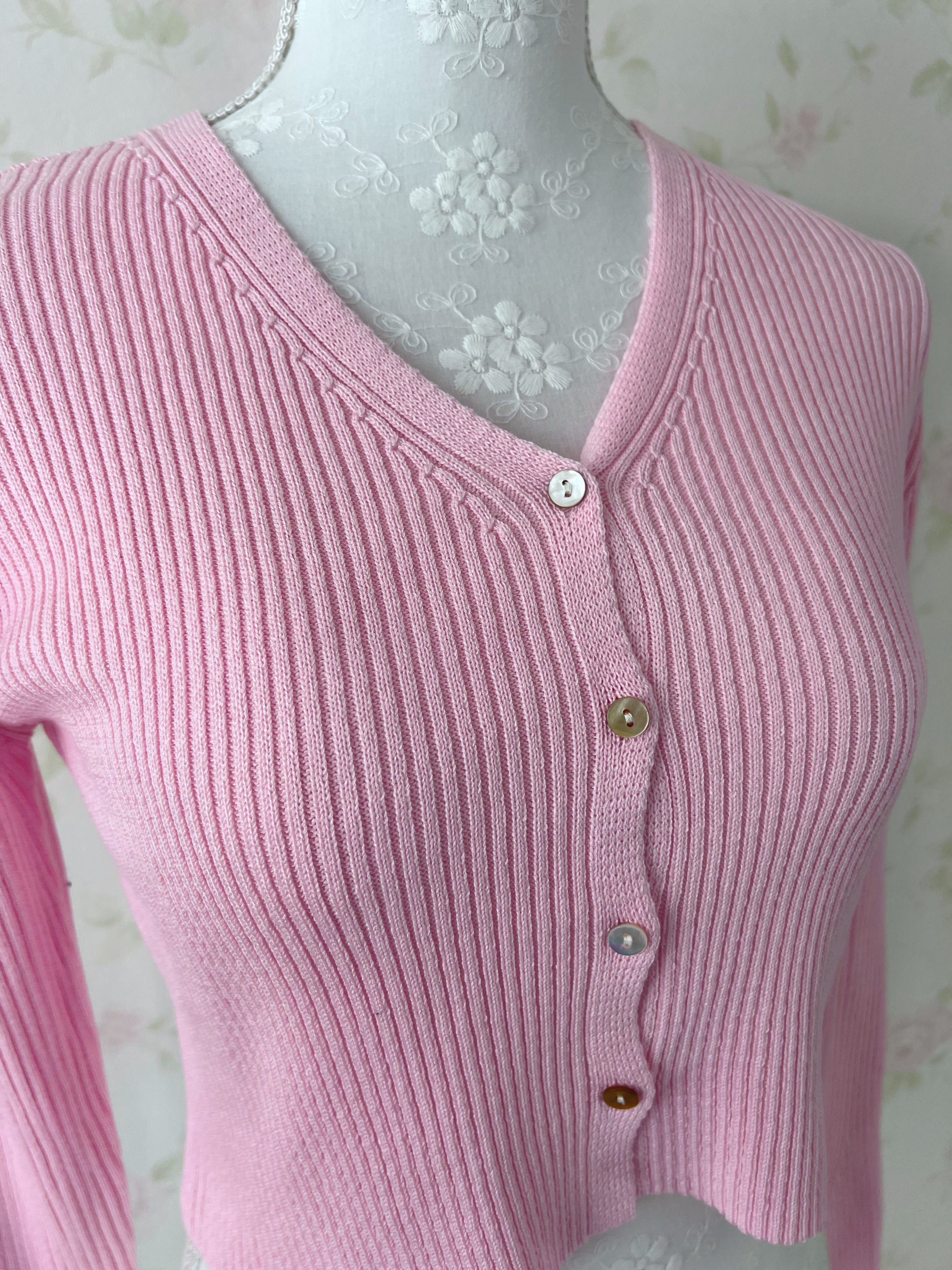 Princess Sleeve Cardigan (Candy Pink)