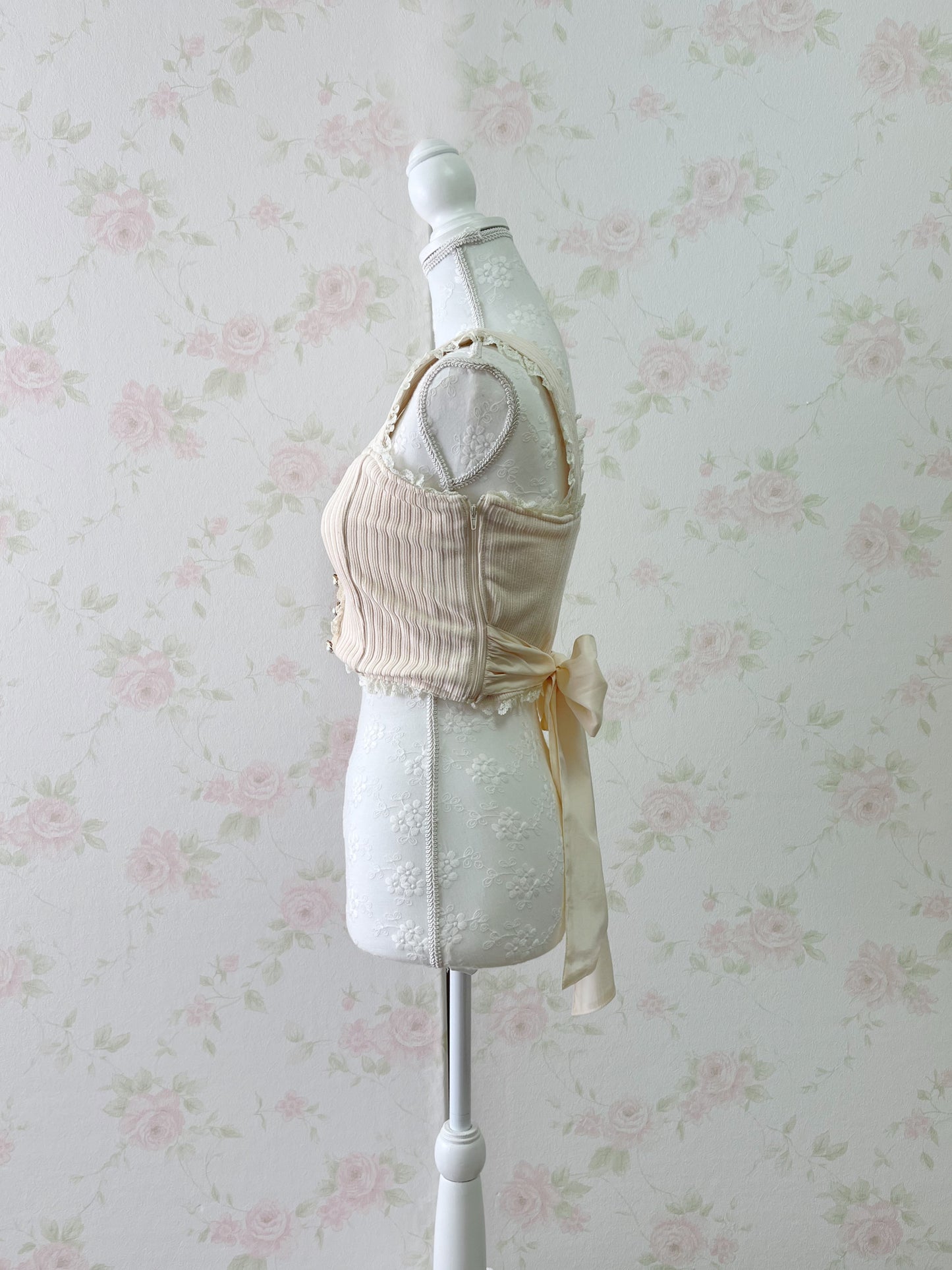 ROJITA Back Bow Bustier (Ivory)