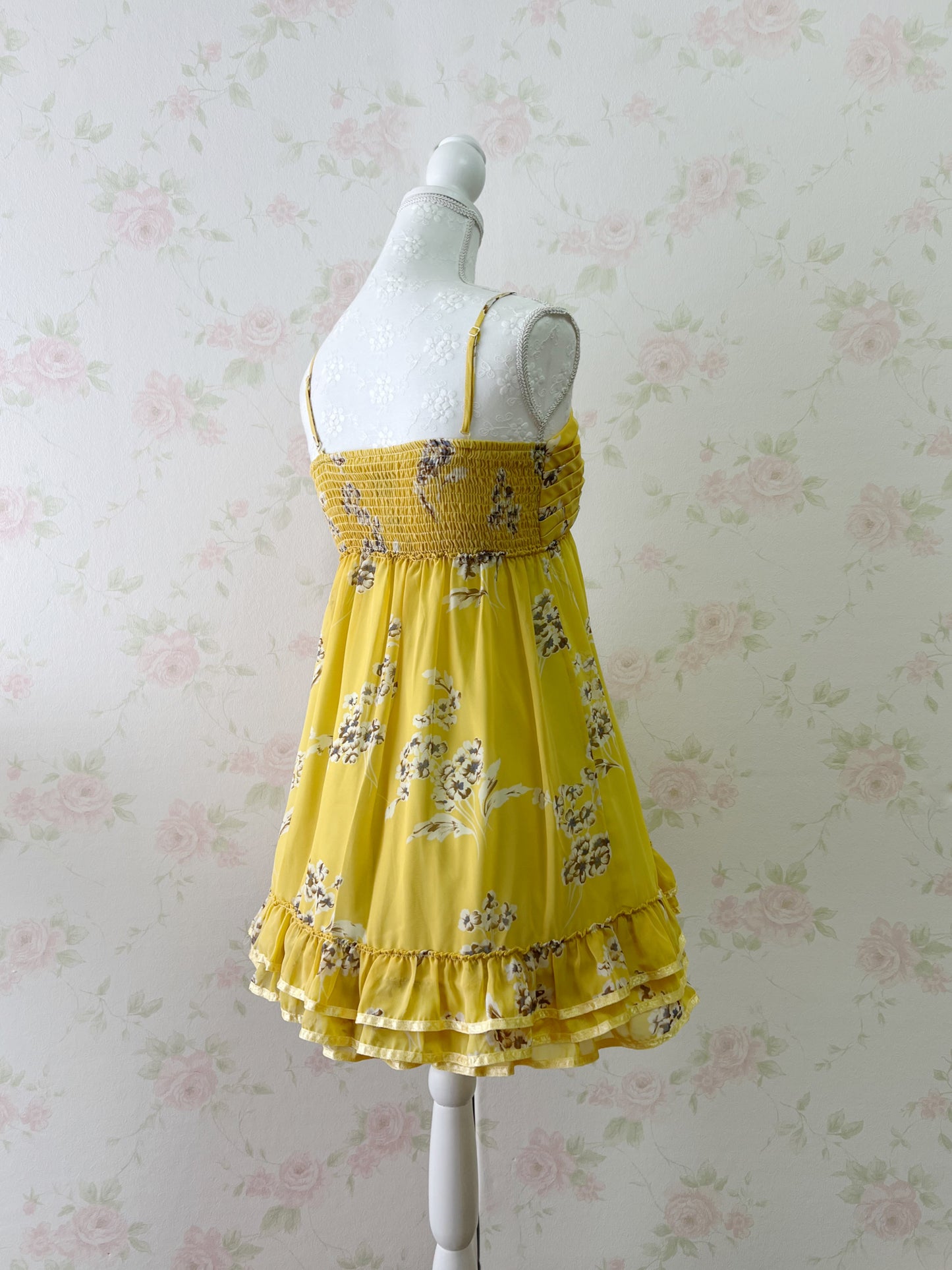 MERCURYDUO Chiffon Camisole Dress (Yellow)