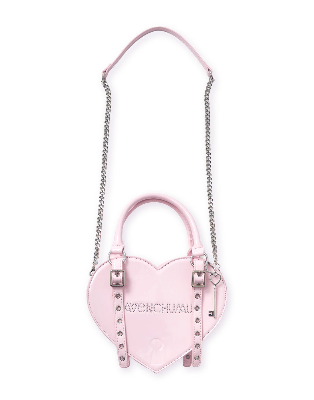 Lock the heart key ring chain bag