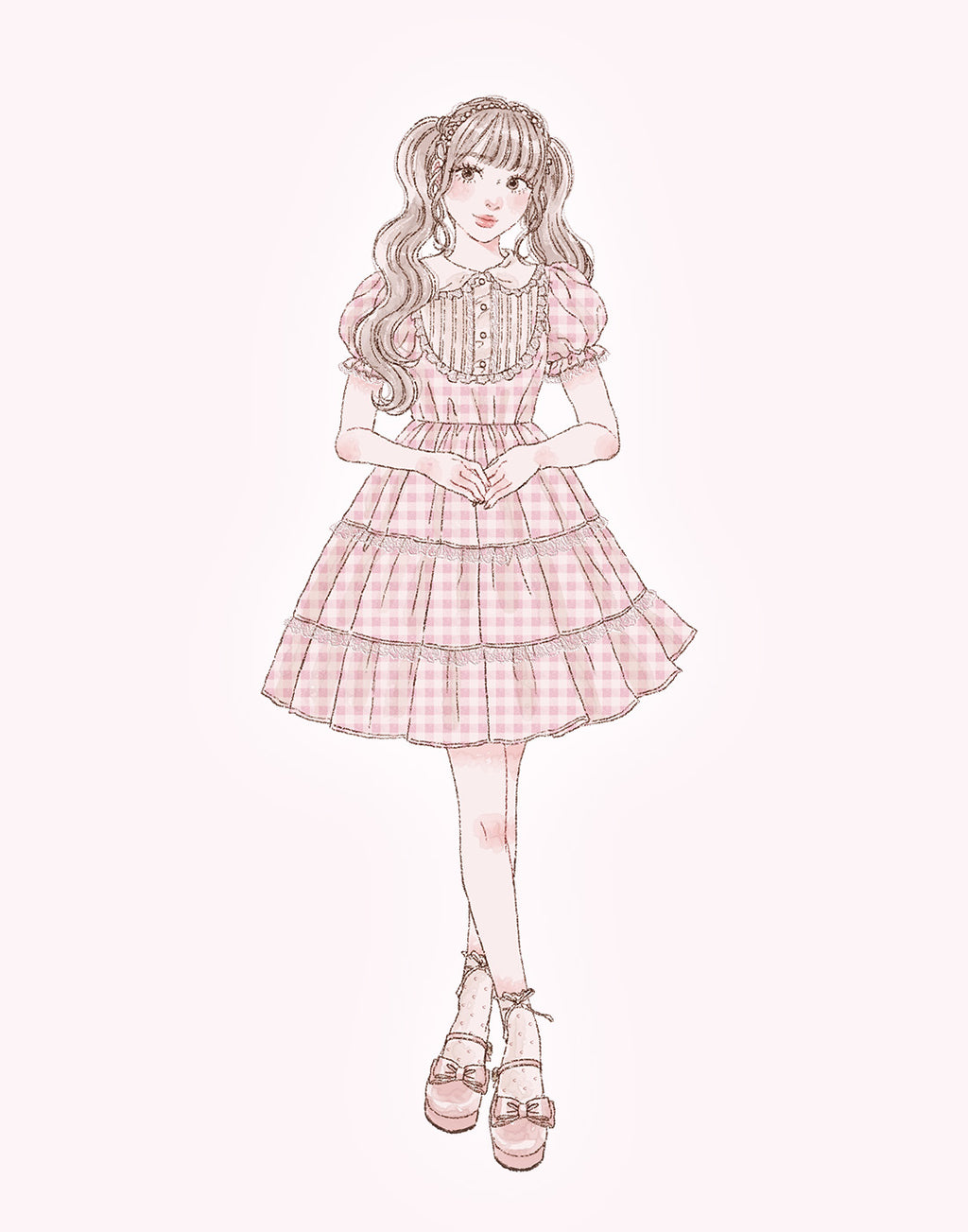 (Pre-order) mellfy memory Milky gingham puff onepiece