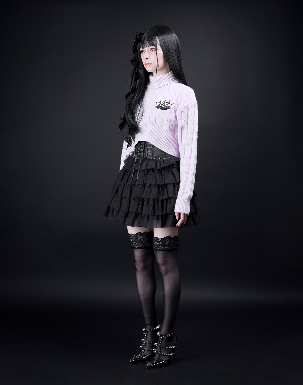 AVENCHUMU Brass knuckle cable knit tops