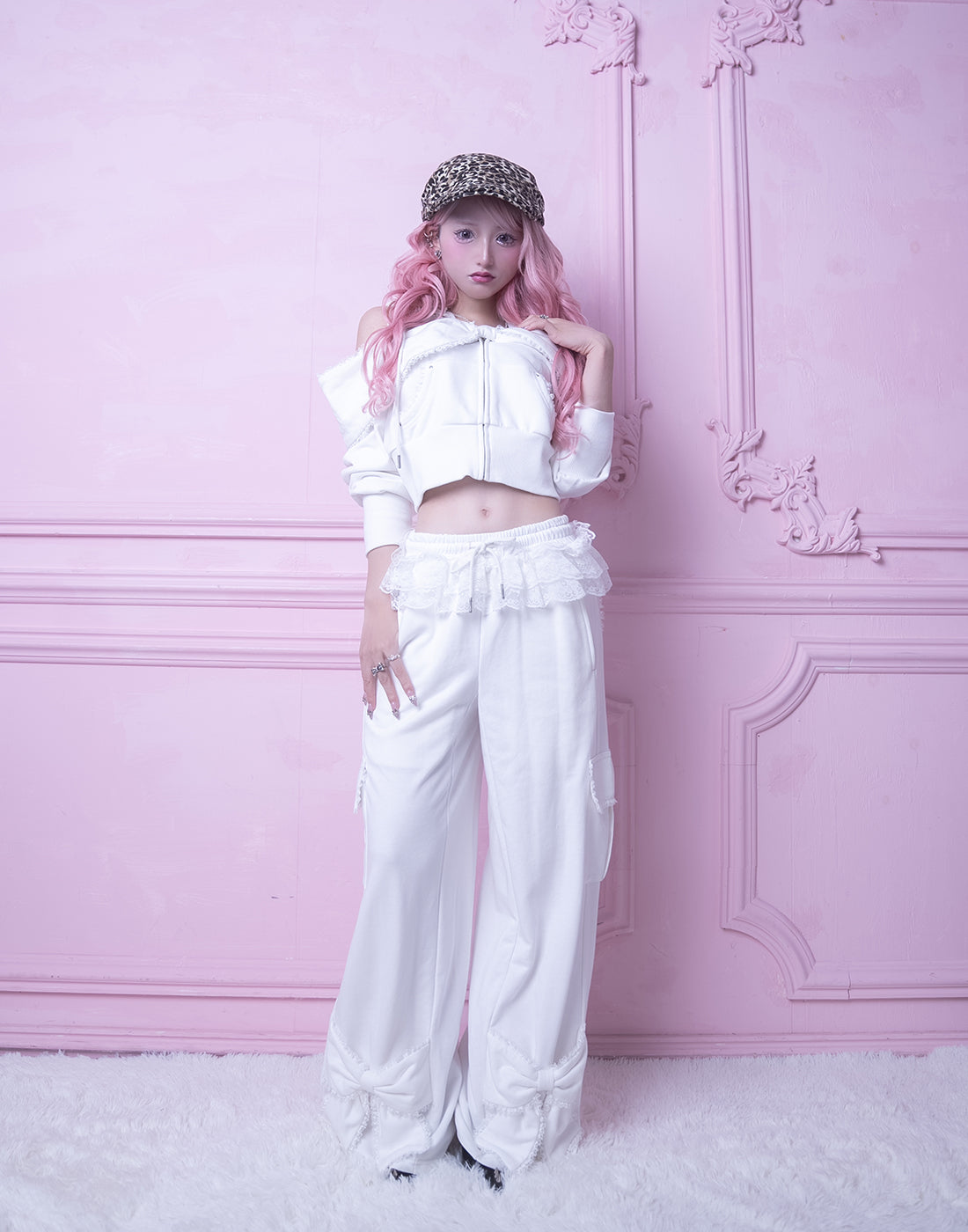 <Deliver in Late September> AVENCHUMU Tutu lace sweat ribbon pants