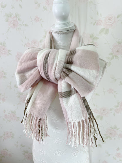 SPINNS Checked Scarf (Pink)