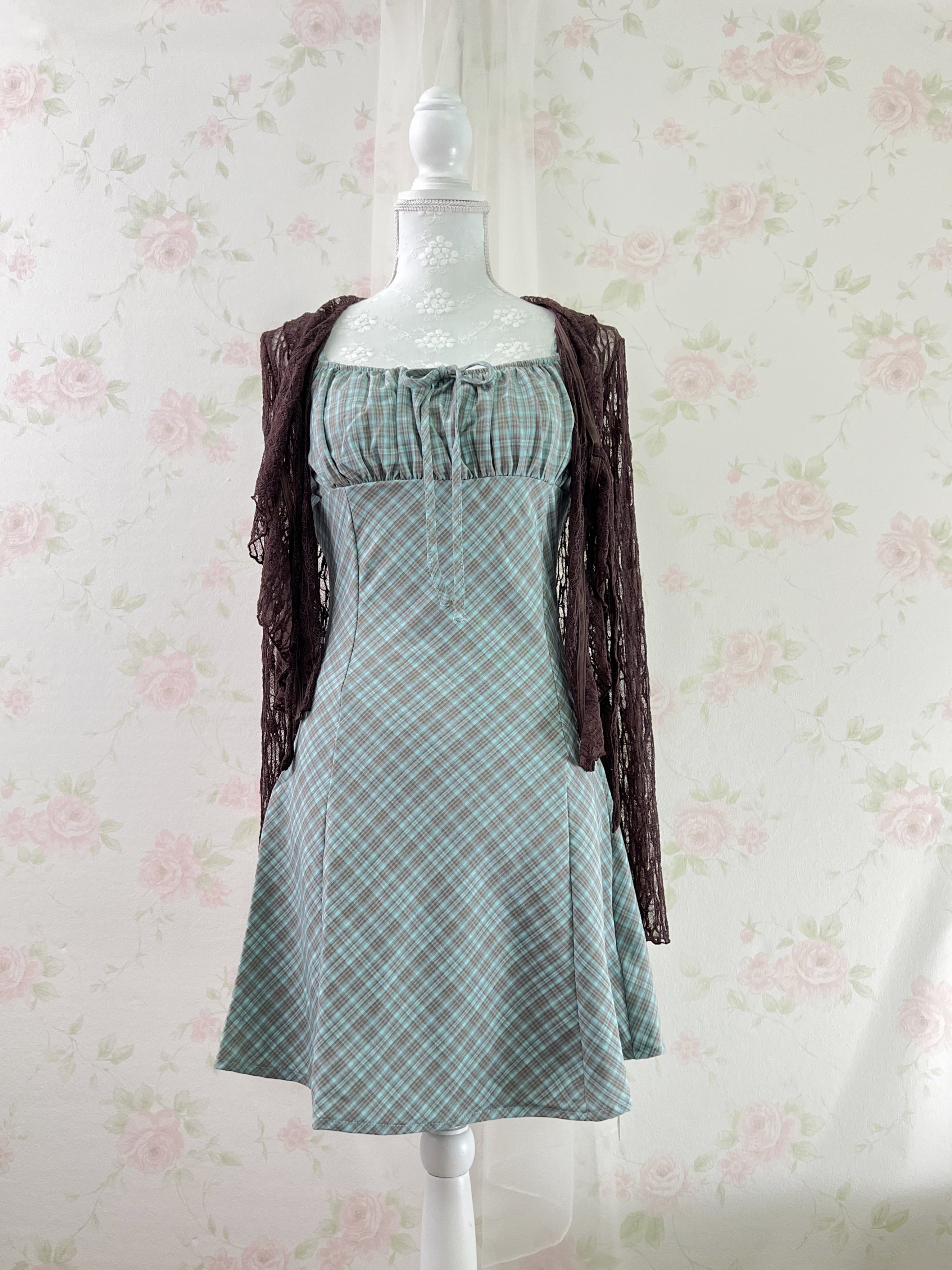 GRL Camisole Tight Flare Camisole Dress (Choco Mint)