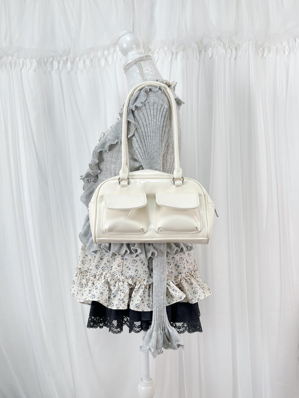 2 Pocket Shoulder Bag (Vanilla)