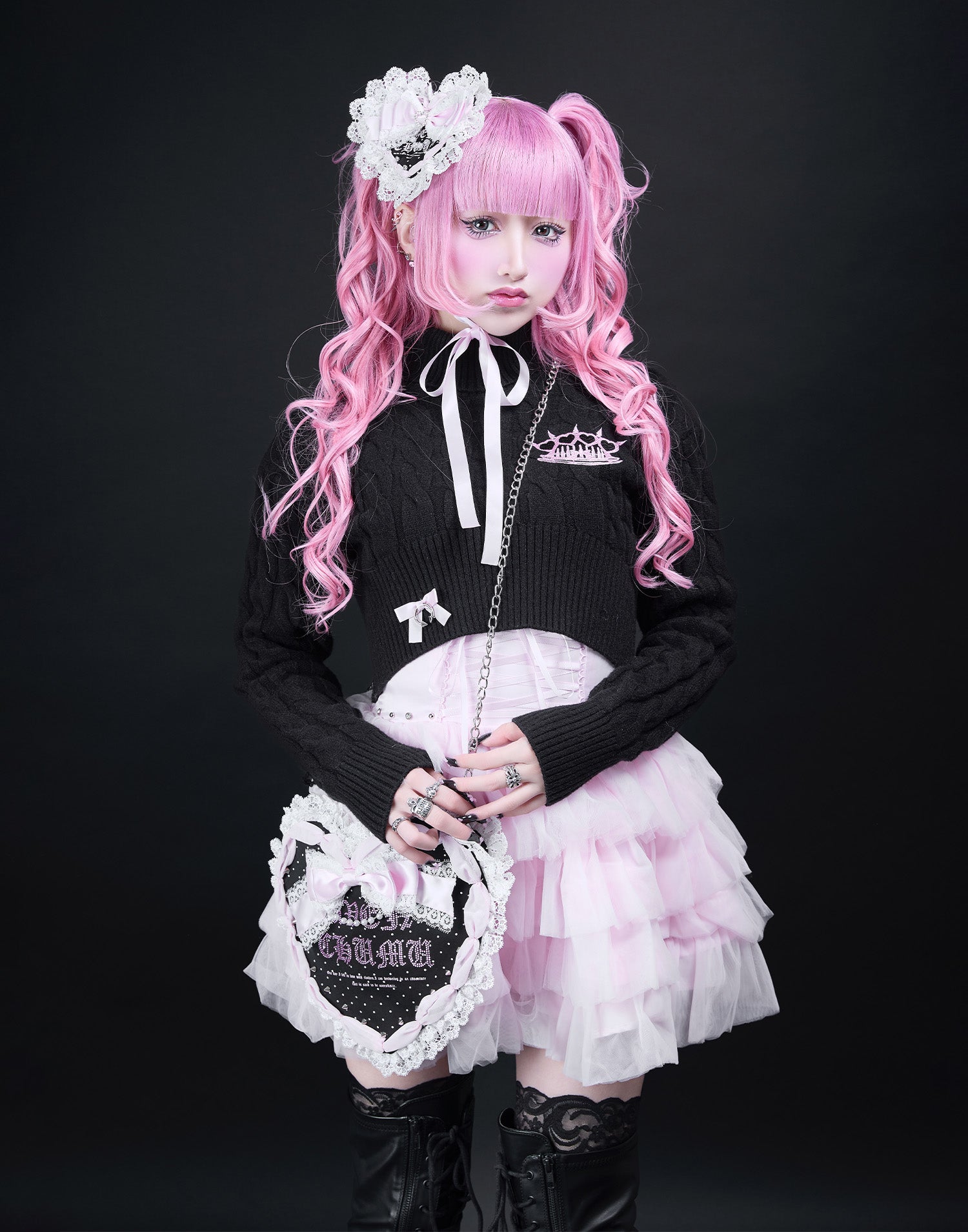 AVENCHUMU Studded corset tutu skirt