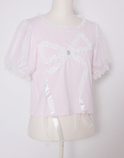mellfy memory Hug me ribbon puff T-shirt
