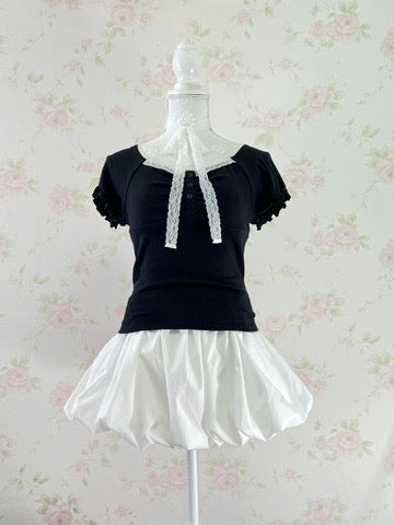 GRL Balloon Mini Skirt (White)