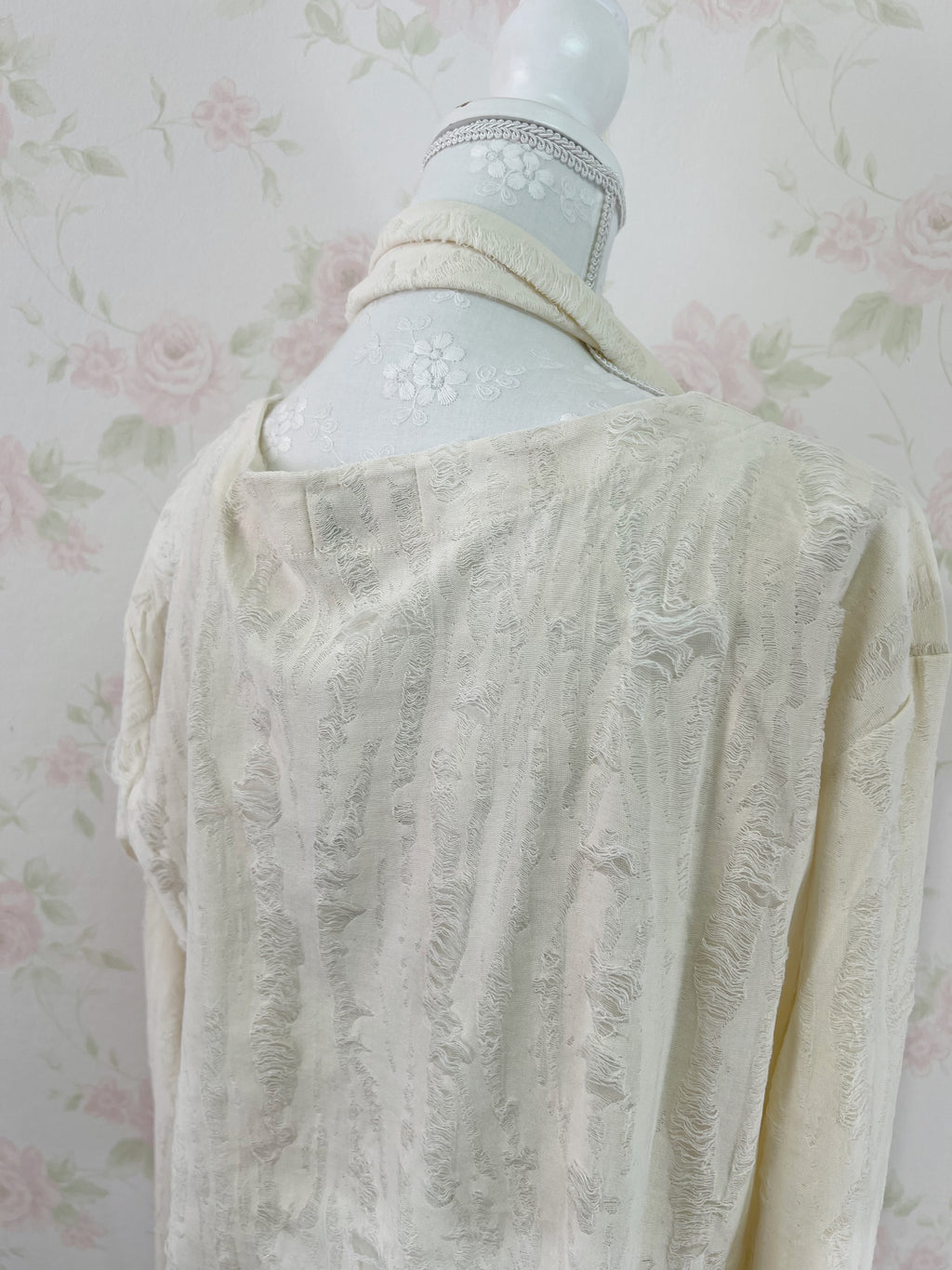 Butterfly Printed Damaged Long Sleeved Top