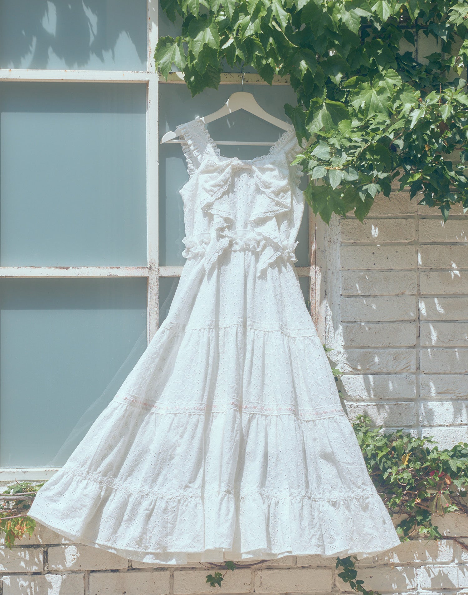(Pre-order) mellfy memory Lovely ribbon cotton lace long onepiece