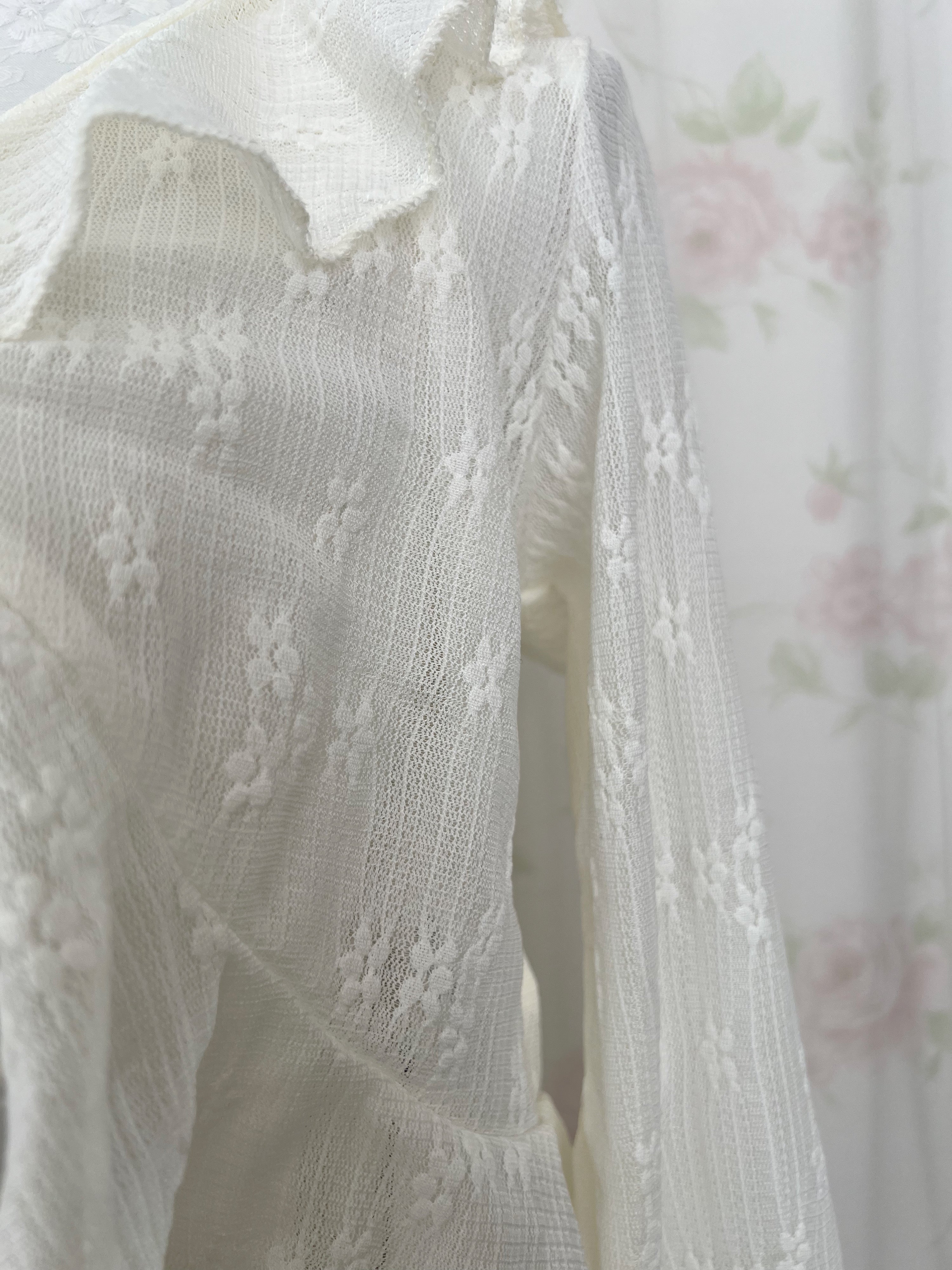 Lacy Front String Cardigan (Cream)