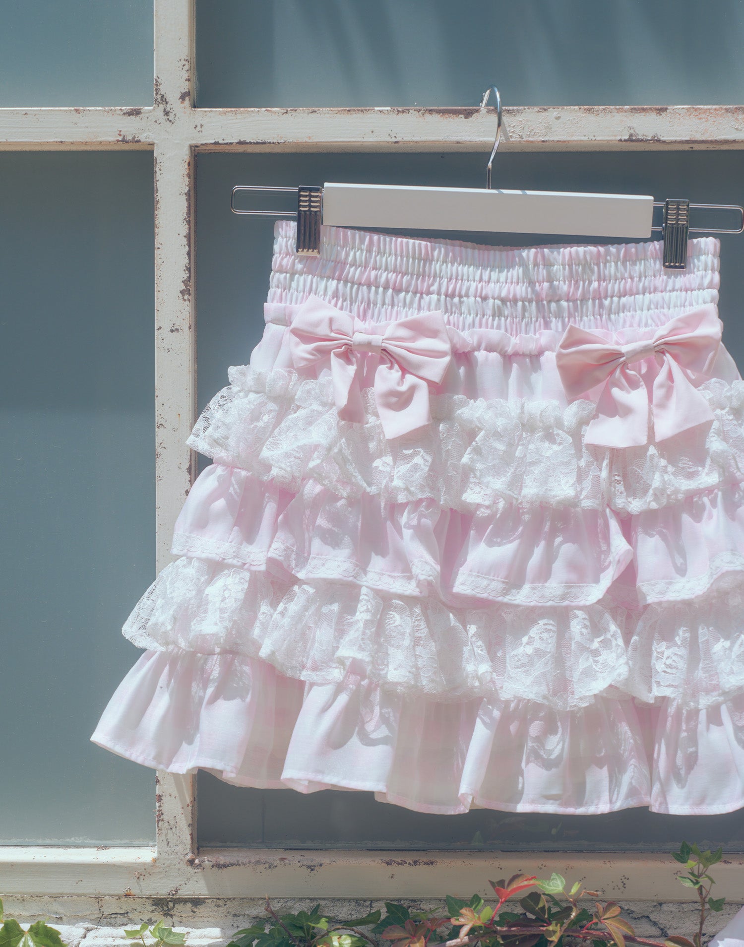 (Pre-order) mellfy memory Milky gingham tutu skirt pants