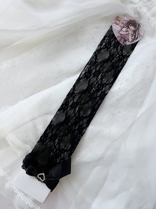 Crystal Heart Jiraikei Over Knee Lacy Socks