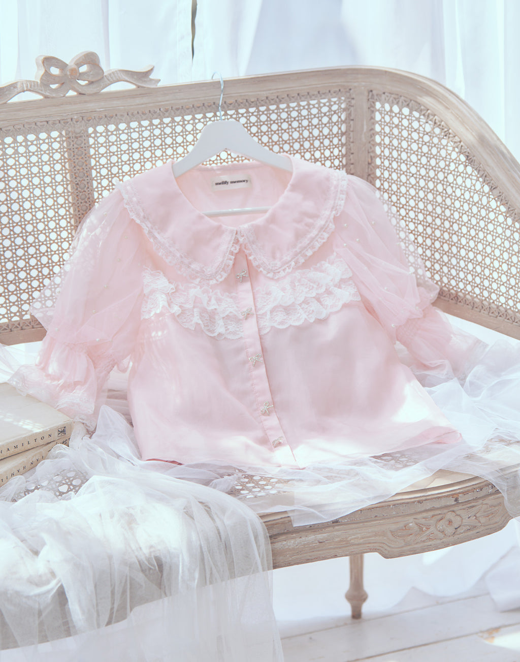 mellfy memory Sweet whipped ribbon blouse