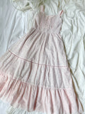 evelyn Ribbon Patterned Cotton Dress (Pink)