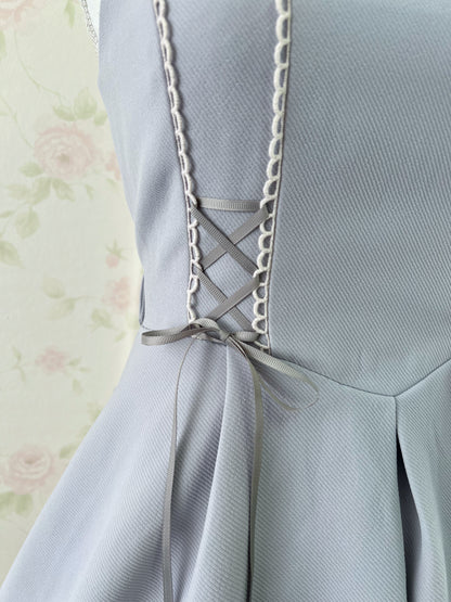 Secret Honey Back Bow Dolly Dress (Purple Blue)
