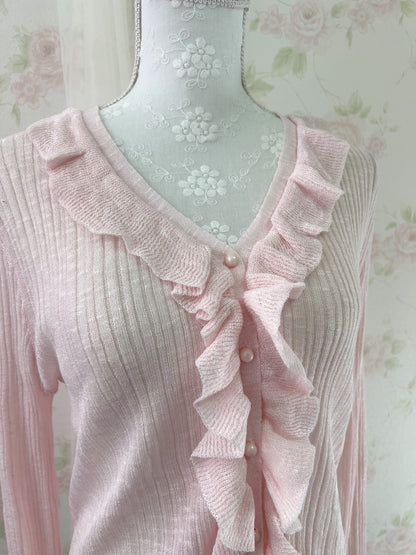 GRL Ruffled Shoujo Cardigan (Pink)