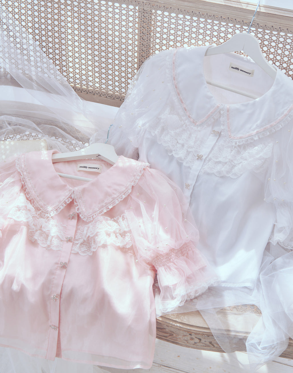 mellfy memory Sweet whipped ribbon blouse