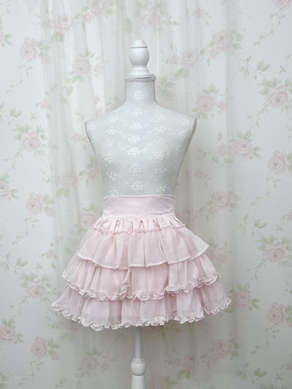 pium Layered Chiffon Skirt (Pink)