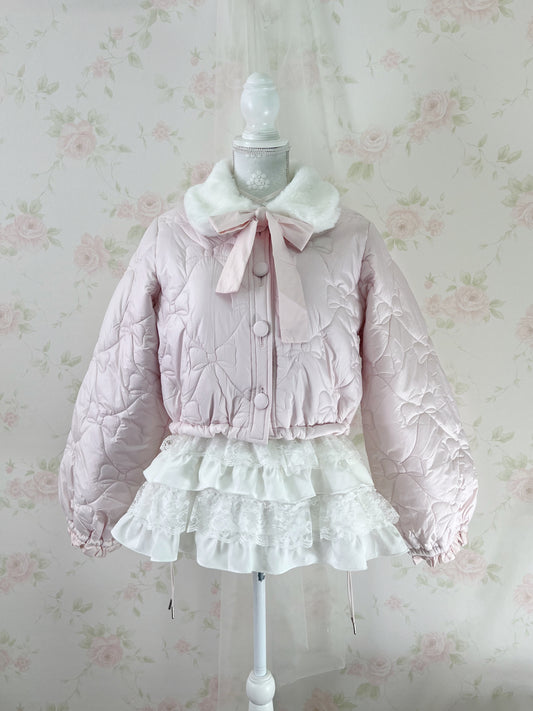 Honey Cinnamon Ribbon Quilting Jacket (Pink)