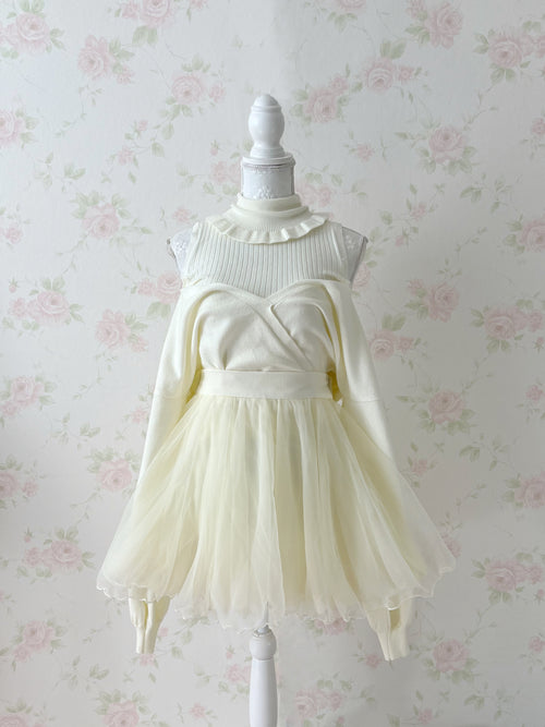 (20% OFF) Ank Rouge Off Shoulder High Neck Knit Top