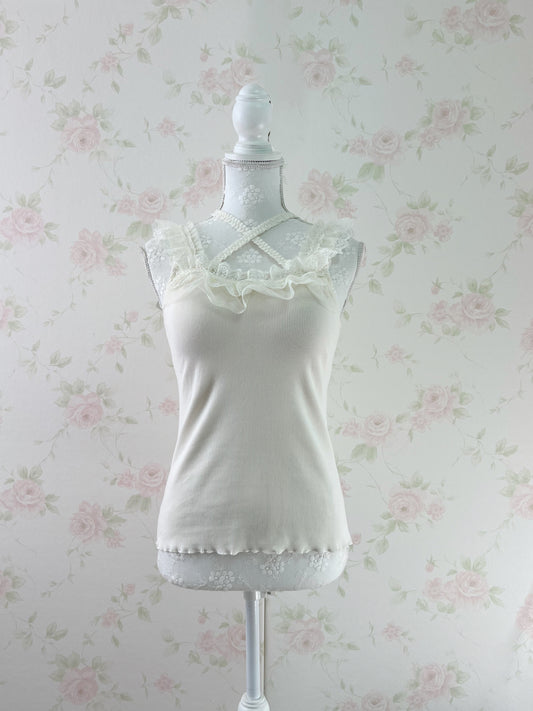 axes femme Lacy Princess Camisole With Cups (Ivory)