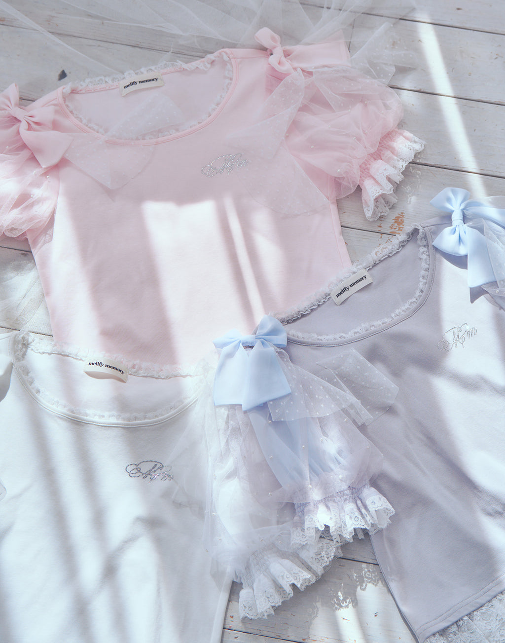 mellfy memory Melty ribbon puff tops