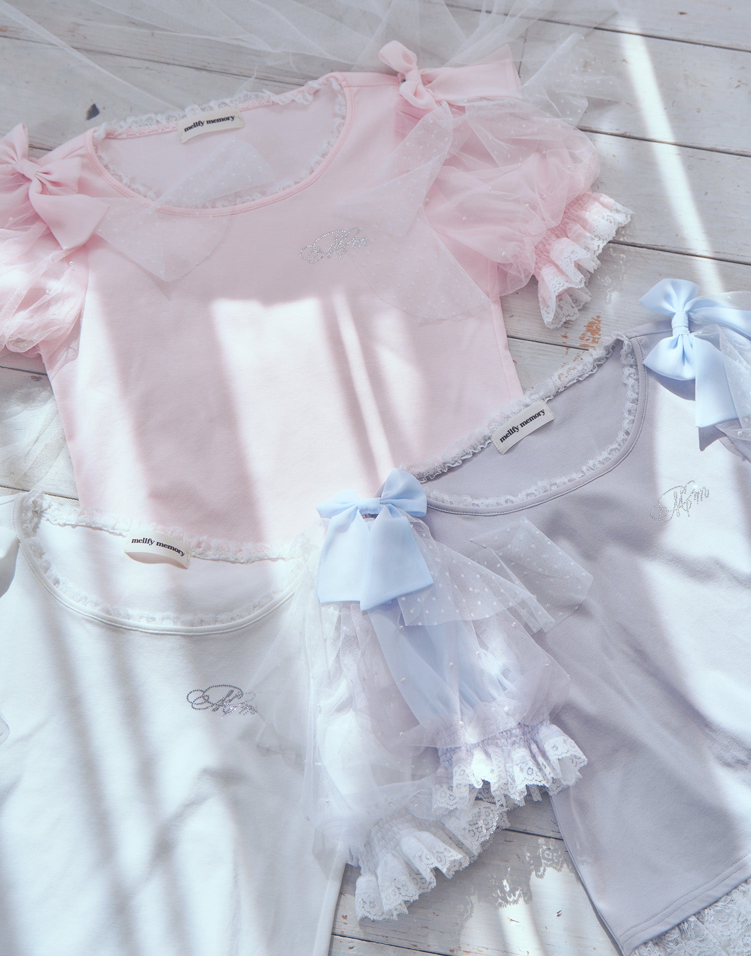 mellfy memory Melty ribbon puff tops